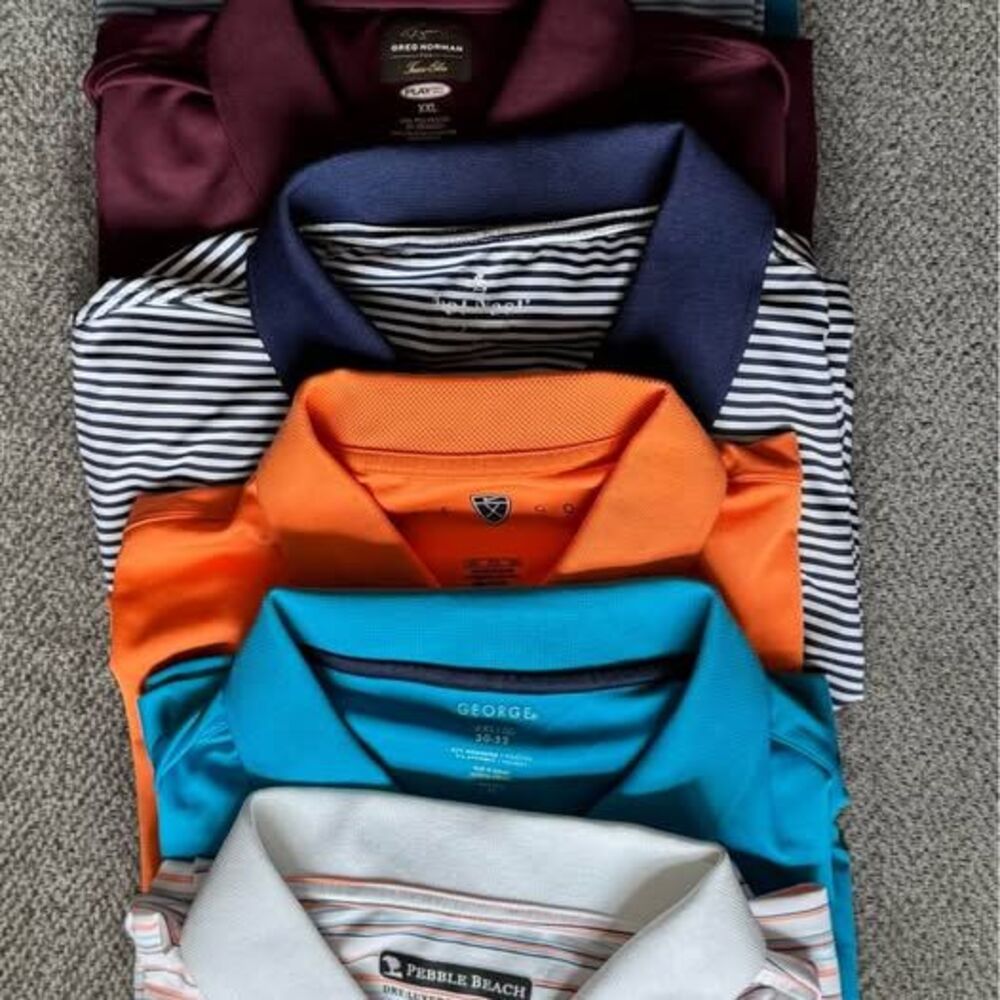 Men's XXL Polo Shirt Bundle - Nike, Greg Norman, Disney, Pebble Beach, Nat Nast